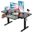 thumbnail image 1 of CHITOOMA Electric Standing Desk with Keyboard Tray, 48" x 24" Height Adjustable Sit Stand up Desk with Headphone Hook & 4 Height Memory Pre-Set for Home Office, Black, 1 of 8