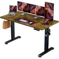 thumbnail image 1 of CHITOOMA Height Adjustable Electric Standing Desk, 55 x 28 Inches Sit Stand up Desk, Large Memory Computer Home Office Desk with Two-Piece Desktop (Vintage Brown), 1 of 8