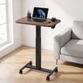 thumbnail image 1 of CHITOOMA Mobile Standing Desk, Height Adjustable Computer Escritorios Rolling Desk with 4 Lockable Wheels for Home Office, Walnut, 1 of 6