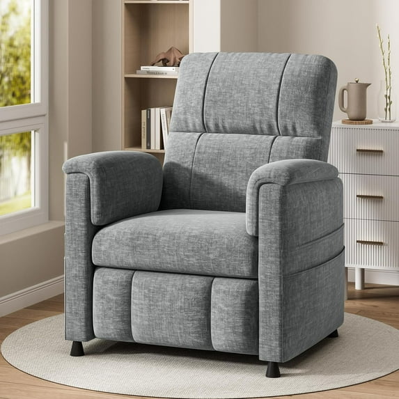 CHITOOMA Power Recliner Chair for Adults, Electric Recliner with Adjustable Backrest & Footrest, Remote Control, Chenille Fabric, High Back, Thick Cushion for Living Room,Bedroom,Home Theater,Gray