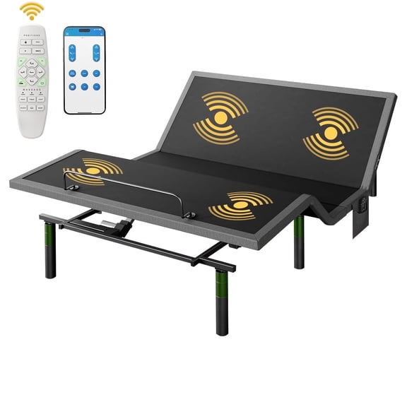 CHITOOMA Electric Adjustable Bed Frame Queen with Massage (3 Modes & 3 Intensities), Wireless Remote & APP Control, Zero Gravity, 4 USB Ports, Under-Bed Nightlight, 3 Minutes Fast Assembly