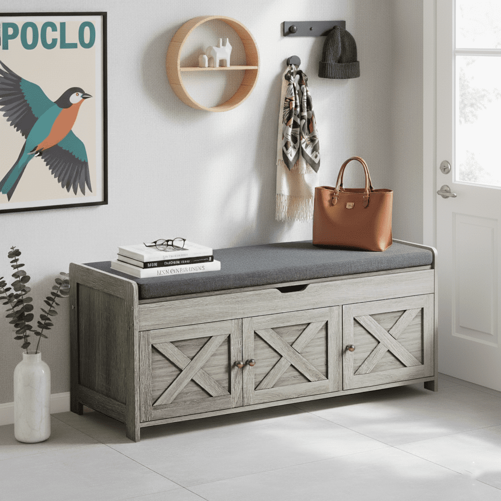 CHITOOMA Shoe Storage Bench, 43.4