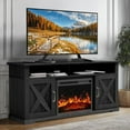 thumbnail image 1 of Fireplace TV Stand with Fireplace for 75 inch TV Farmhouse Entertainment Center with Storage, Black, 1 of 9