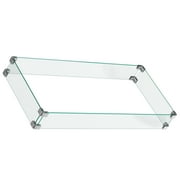 CHITOOMA Tempered Glass Wind Guard for Fire Pits, Universal Fit for 43-Inch Rectangle Propane Fire Pits