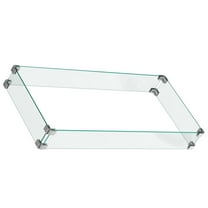 CHITOOMA Tempered Glass Wind Guard for Fire Pits, Universal Fit for 43-Inch Rectangle Propane Fire Pits