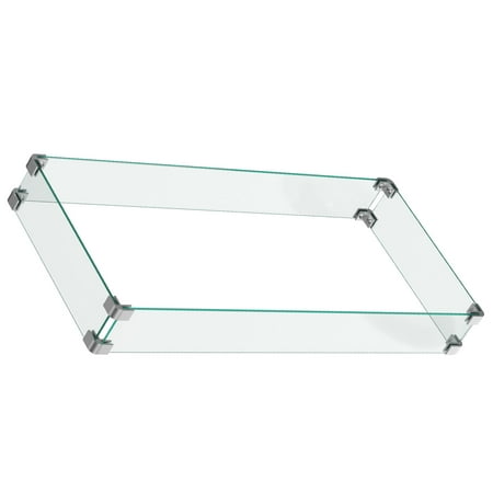 CHITOOMA Tempered Glass Wind Guard for Fire Pits, Universal Fit for 43-Inch Rectangle Propane Fire Pits