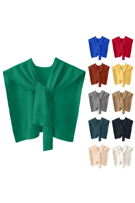 Colorful Western - Knitted Outer Shawl Wraps for Women, Warming Scarf for Women, Fashionable Poncho Ruana Cape Open Front for Spring Fall Winter Decorations, Birthday Gifts (Red)