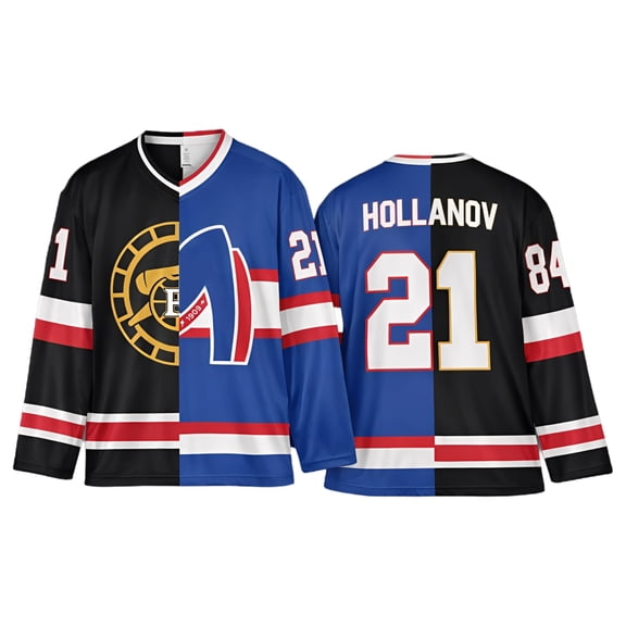 CHIUNL Heated Rivalry Sports Jerseys - Long Sleeve Shirts, Spliced Color-block Style, TV Inspired Fashionable Outfits, Fans Collection, Perfect for Outdoor Sports, Daily Wear (Royal Blue L)