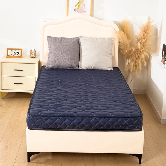CHIUSNOOZE 6 inch Twin Mattress Water-Resistant High-Density Memory Foam Mattress with Stylish Diamond-Quilted Breathable Fabric, Distributes Weight Evenly, Twin Deluxe, Navy Blue