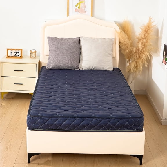 CHIUSNOOZE 6 inch Twin Mattress Water-Resistant High-Density Memory Foam Mattress with Stylish Diamond-Quilted Breathable Fabric, Distributes Weight Evenly, Twin Deluxe, Navy Blue
