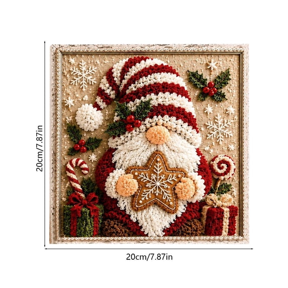 CHJK 3D Christmas Fabric Poke Art Kit, DIY Christmas Craft for Adults & Beginner, Handmade Fabric Poke Art Kit for Holiday Vintage Home Decor (#5)