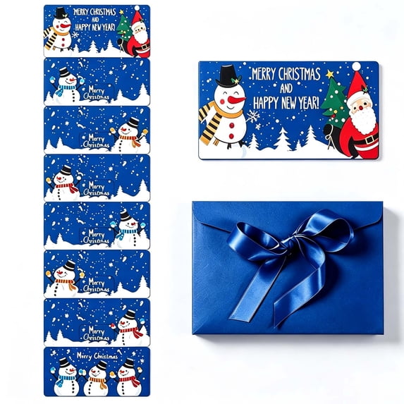 CHJK Christmas Cash Gift Envelopes with 6 Slots, Christmas Money Holders for Cash, Surprise Xmas Money Holder with Christmas Gift Card for Family and Friend, Blue 1