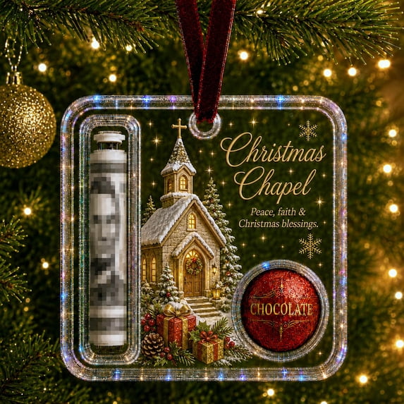 CHJK Christmas Cash Gift Ornament, Acrylic Clear Money Holder Holiday Money Gift Ornaments, Christmas Tree Hanging Decoration for Family Friends, Easy Hanging