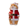 thumbnail image 1 of CHJK Christmas Santa Cat Resin Figurine, 8Inch Cute Smiling Orange Tabby In Santa Outfit Holding Bell, Tabletop Statue for Holiday Porch Mantel Home Indoor Decor, 1 of 7