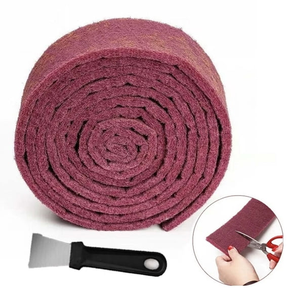 CHJK Maroon Scuff Pads, 3Feet Multi-Purpose Thick Cleaning Scouring Pad, Premium Surface Prep Pad for Autobody, Woodworking, Paint Primer, ScuffingSanding & Scouring