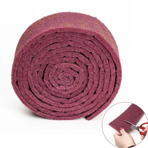 CHJK Maroon Scuff Pads, 3Feet Multi-Purpose Thick Cleaning Scouring Pad, Premium Surface Prep Pad for Autobody, Woodworking, Paint Primer, ScuffingSanding & Scouring