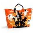 thumbnail image 1 of CHJK Personalized Ghost Print PVC Handbags for Women, Halloween Waterproof Large Capacity Tote Bag for Halloween Party, 1 of 7