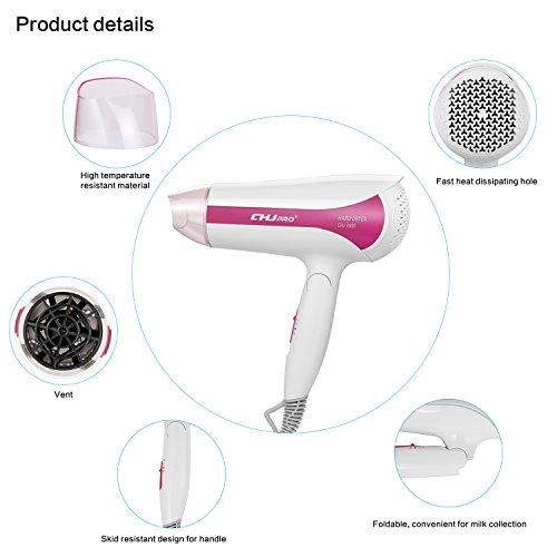 CHJPRO 1680W Foldable Handle Hair Dryer Fashion Fast Drying Blow Dryer
