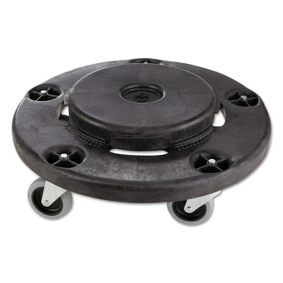 CHJZ Commercial RCP264000BK Products Brute Round Twist on/Off Dolly, 250lb Capacity, 18Dia x 6 5/8H, Black