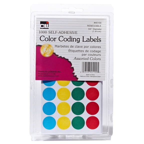 CHL45100 - Color Coding Labels, Assorted by Charles Leonard