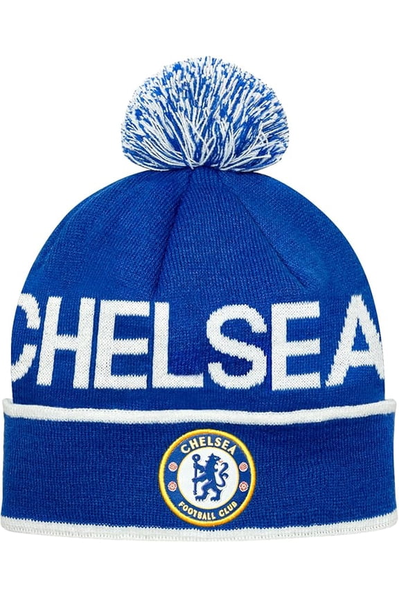 Officially Licensed Chelsea FC Soccer Beanie - Unisex Adult - CHL75BN Blue