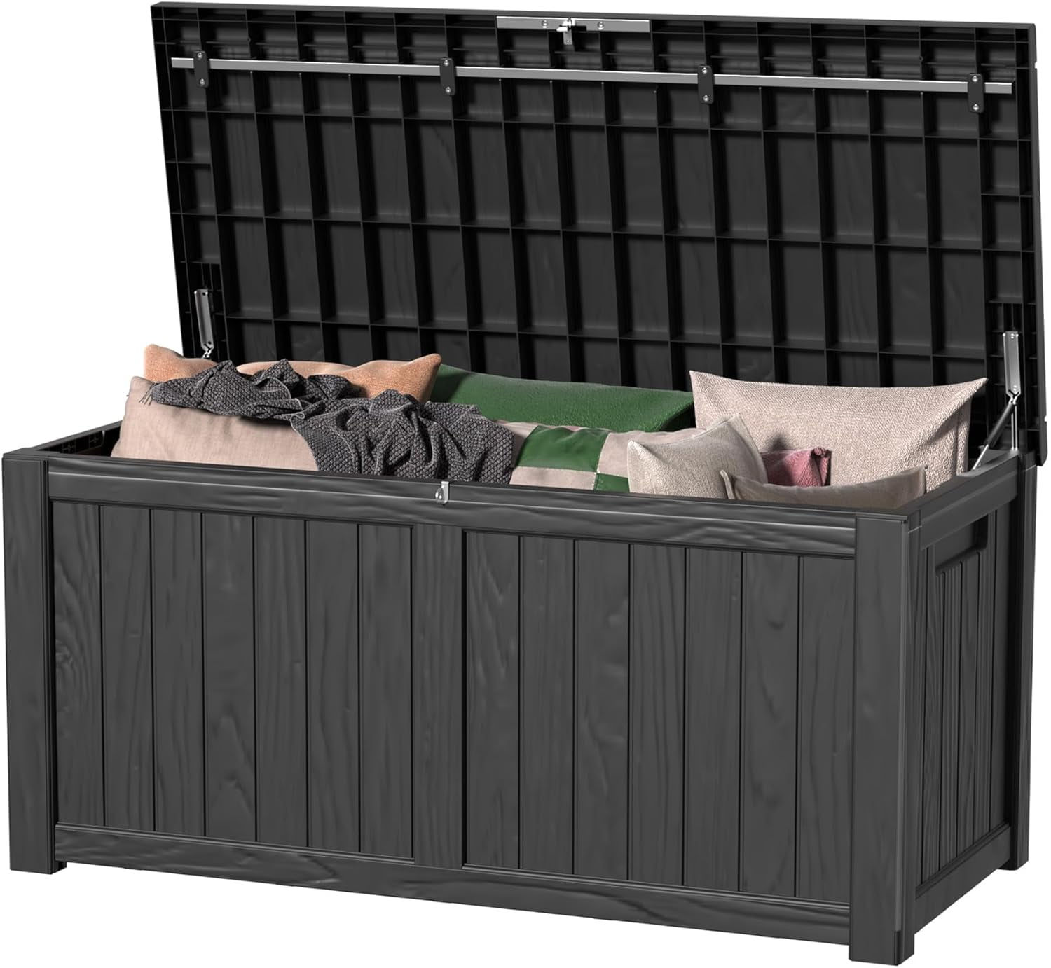 CHLET 120 Gallon Waterproof Outdoor Storage Box,Resin Deck Box,Lockable ...