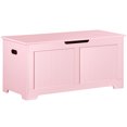 thumbnail interactive-video image 1 of SEGAWE Wooden Toy Box Storage Chest With Safety Hinge - Pink, 30" Bench Style 1 of 4