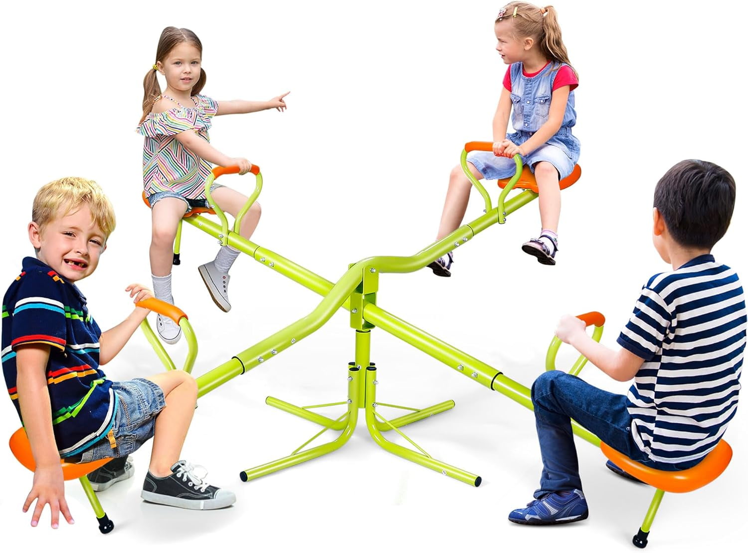CHLET Kids Seesaw Swivel Teeter Totter Home Playground Equipment 360 CHLET Kids Seesaw Swivel Teeter Totter Home Playground Equipment 360
