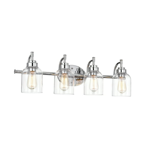 CHLOE Adair Transitional 4 Light Chrome Bath Vanity Fixture 30" Wide