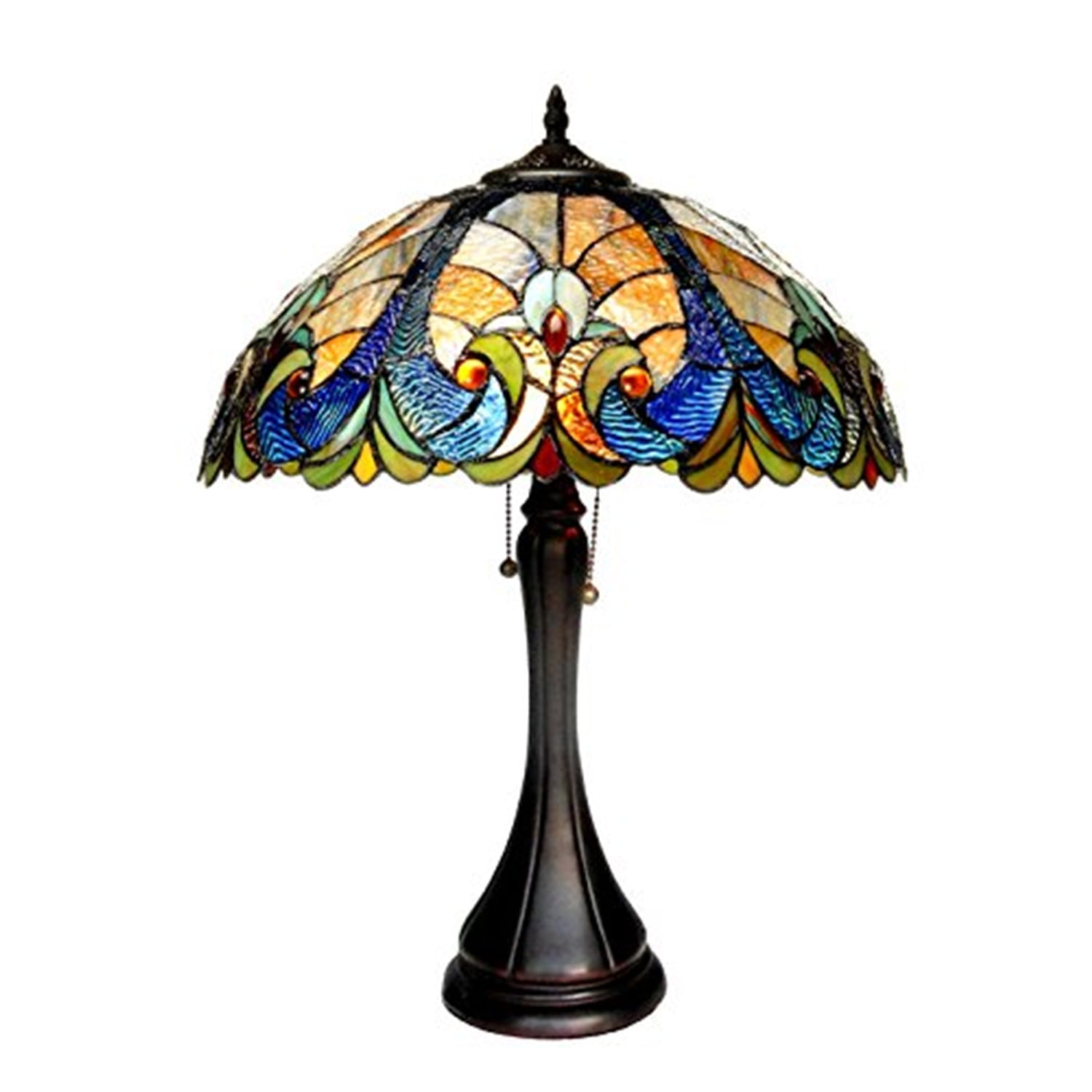 CHLOE Amor Tiffany-style 2 Light Victorian Table Lamp 16" Shade