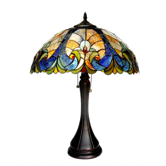 CHLOE Amor Tiffany-style 2 Light Victorian Table Lamp 16" Shade