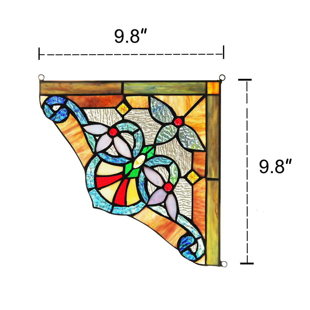 Anelisa Victorian Tiffany-Glass Abstract Window Panel with Copper Foil