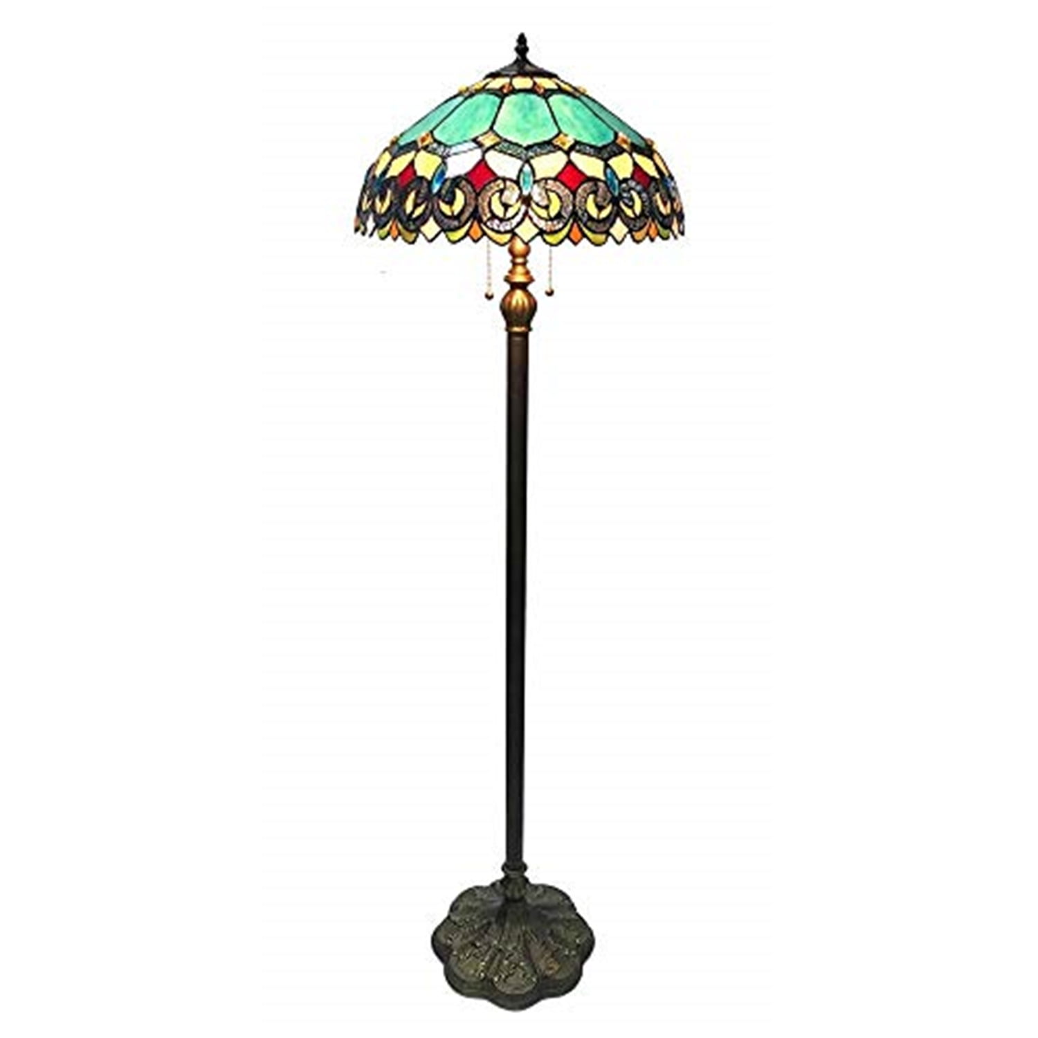 CHLOE Lighting AUBREY Victorian 2 Light Antique Dark Bronze Floor Lamp 18" Shade
