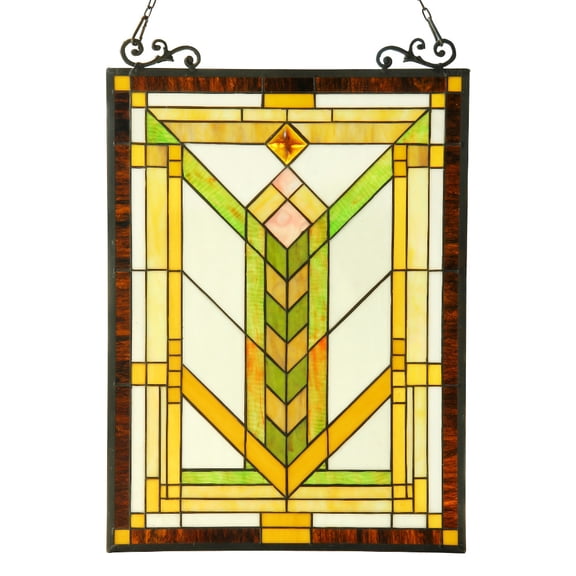 CHLOE Barley Tiffany-glass Mission Window Panel 18x24