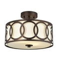 thumbnail image 1 of CHLOE Bronx 2 Light Oil Rubbed Bronze Semi-Flush Ceiling Fixture 13" Wide, 1 of 2