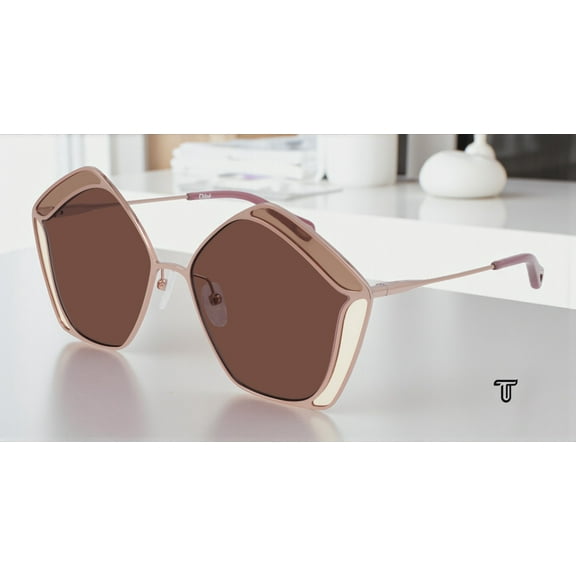 CHLOE CH0026S 004 Round Oval Panthos Gold Red Red 59 mm Women's Sunglasses