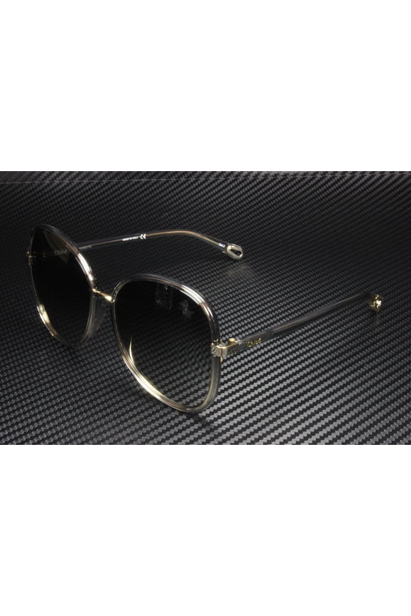 E CH0030S 001 Round Oval Panthos Grey Beige Grey 60 mm Women's Sunglasses