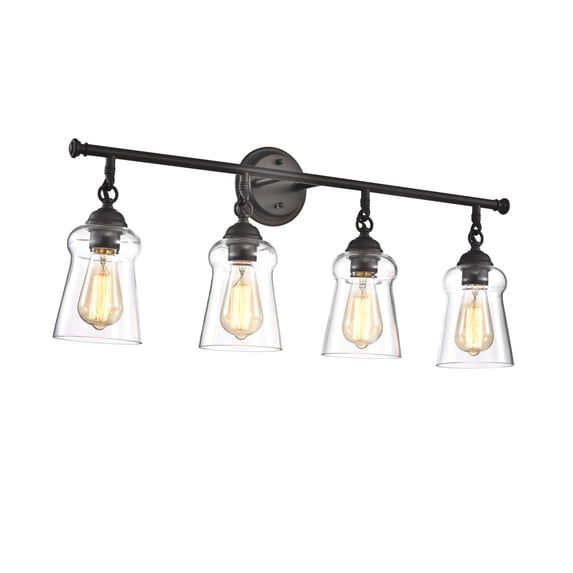 CHLOE Cheryl Contemporary 4 Light Rubbed Bronze Bath Vanity Fixture 30" Width