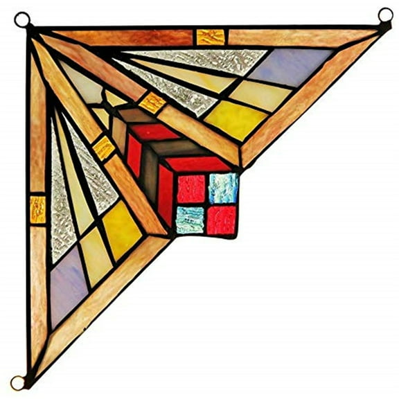 CHLOE Cienna Mission Tiffany-glass Window Panel 8" Wide