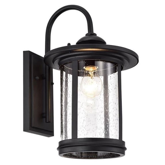 CHLOE Cole Transitional 1 Light Textured Black Outdoor Wall Sconce 16" Height