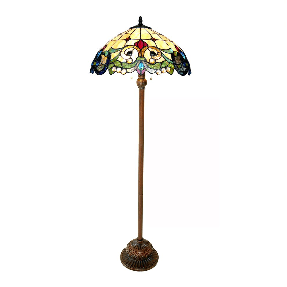 CHLOE Dulce Tiffany-style 2 Light Victorian Floor Lamp 18" Shade