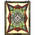 thumbnail image 1 of CHLOE Eminent Tiffany-Style Geometric Stained Glass Window Panel 25" Height, 1 of 1