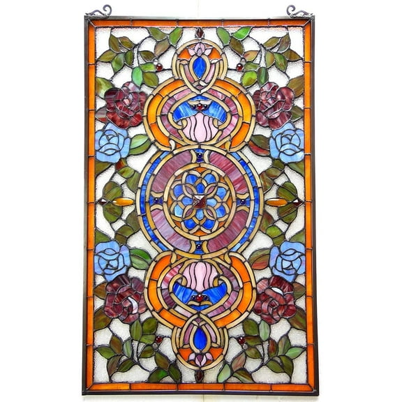 CHLOE Eureka Sonara Tiffany-glass Victorian Window Panel 20x32