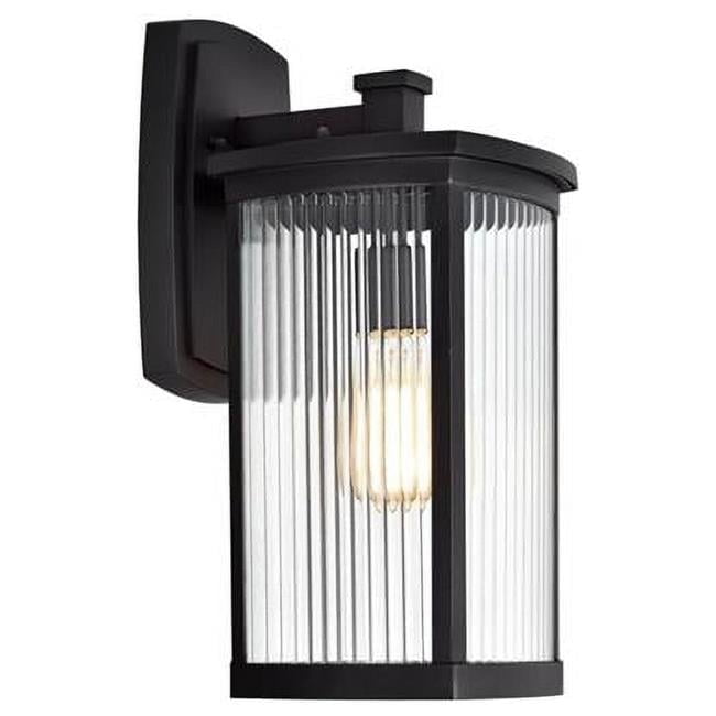 CHLOE Evie Transitional 1 Light Textured Black Outdoor Wall Sconce 17" Height