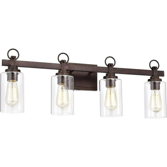 CHLOE Exton Transitional 4 Light Oil Rubbed Bronze Bath Vanity Fixture 29" Wide