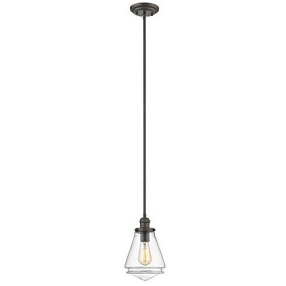 CHLOE Gabriella Transitional 1 Light Rubbed Bronze Ceiling Mini Pendant 7" Wide