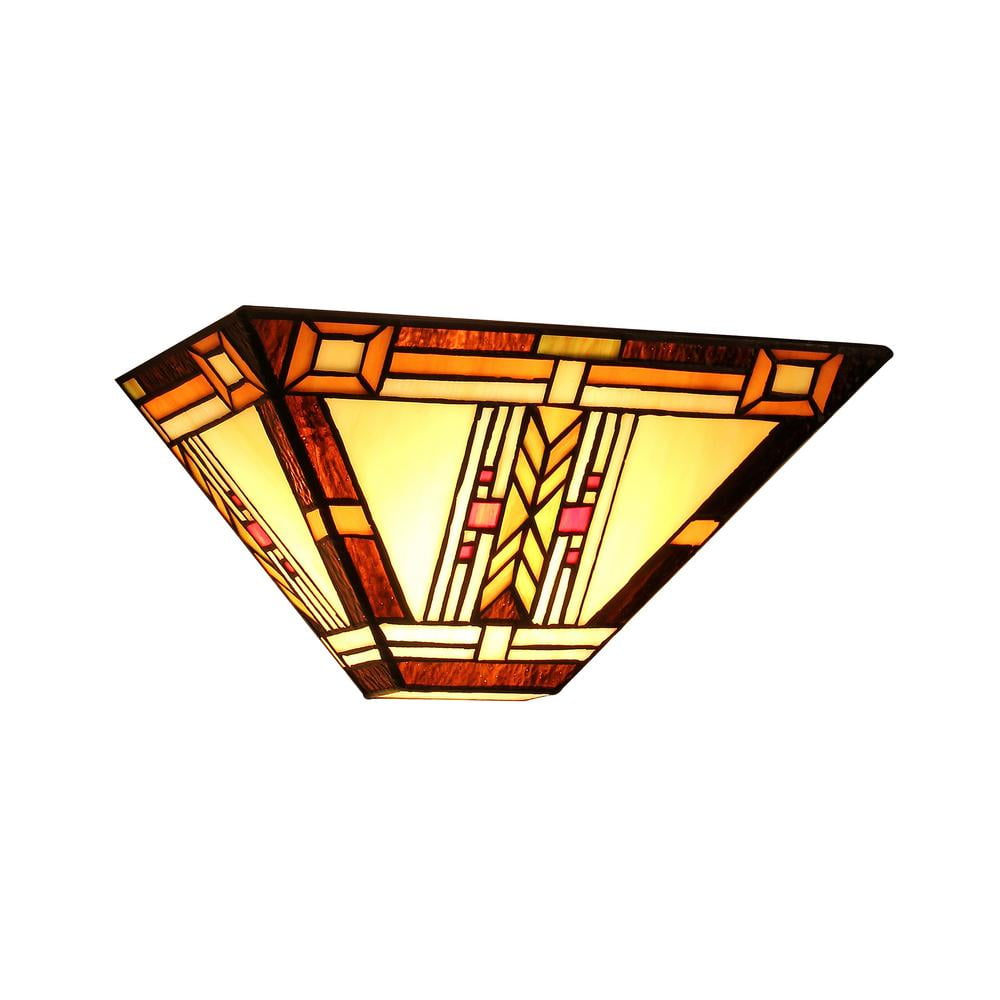 CHLOE Lighting GRAHAM Tiffany-style 1 Light Mission Indoor Wall Sconce 12
