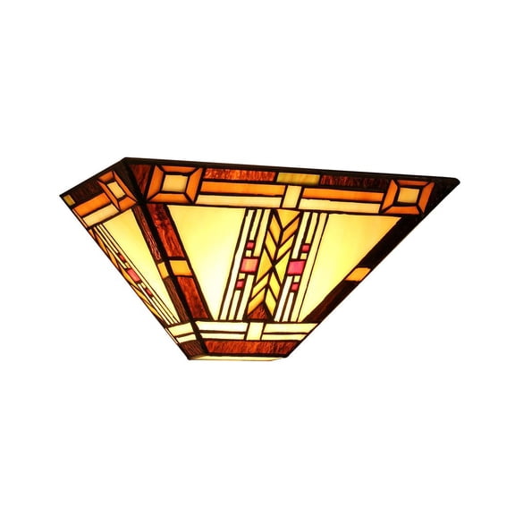 CHLOE Gode Tiffany-style 1 Light Mission Wall Sconce 12" Wide