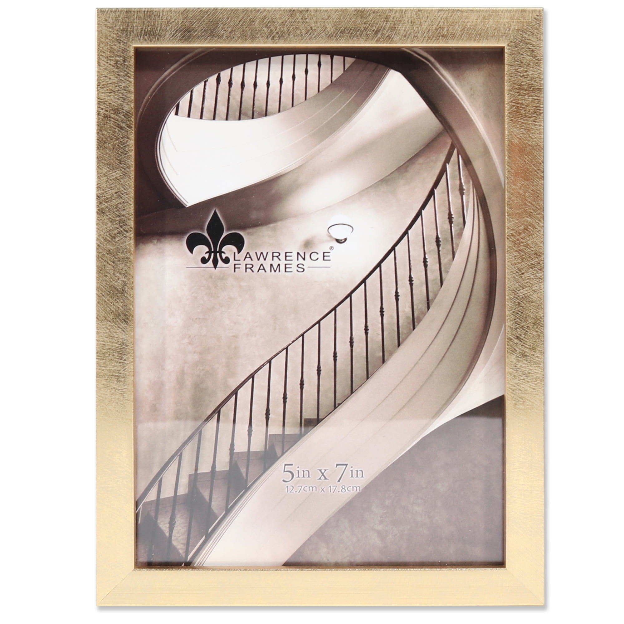 Elegant Brushed Satin Gold 5x7 Picture Frame with Easel Back