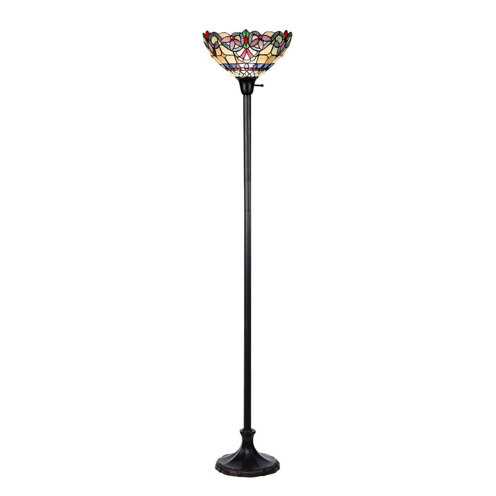 CHLOE Grenville 1 Light Victorian Torchiere Floor Lamp 14" Shade